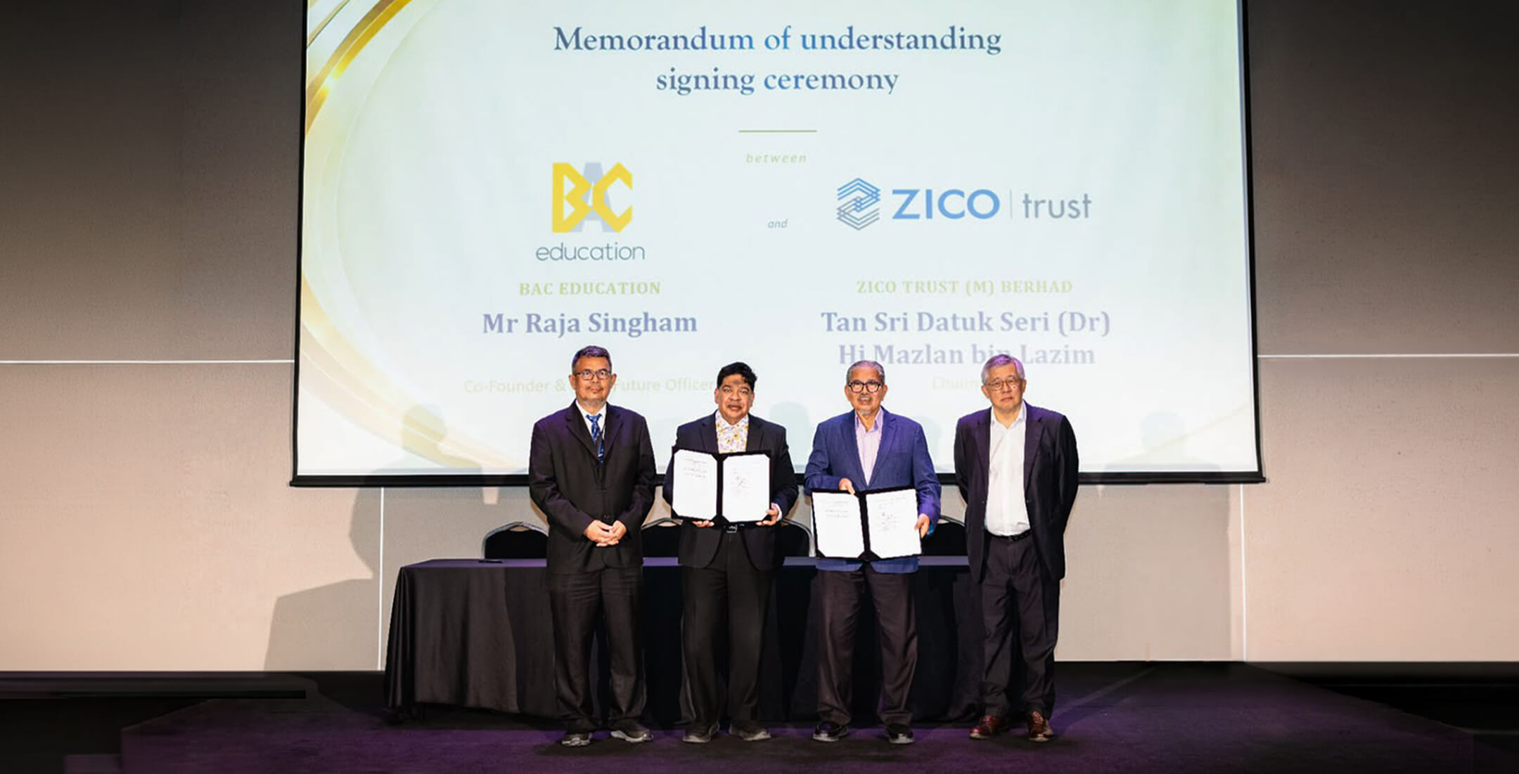 BAC Education Group and ZICO Trust (M) Berhad Expand Tertiary Education Access in Scholarship MOU